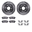 WGWH1-68019 Rear Brake Disc and Pad Kit, Silver zinc-plated, Cross-drilled and Slotted, 351 mm, Ceramic, R1 eLINE Silver Rotors with Ceramic Pads Series