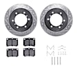 WGWH1-72067 Rear Brake Disc and Pad Kit, Silver zinc-plated, Cross-drilled and Slotted, 330 mm, Ceramic, 4WD, R1 eLINE Silver Rotors with Ceramic Pads Series