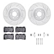 WGWH1-72082 Front Brake Disc and Pad Kit, Silver zinc-plated, Cross-drilled and Slotted, 351 mm, Ceramic, R1 eLINE Silver Rotors with Ceramic Pads Series