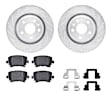 WGWH1-73056 Rear Brake Disc and Pad Kit, Silver zinc-plated, Cross-drilled and Slotted, 310 mm, Ceramic, R1 eLINE Silver Rotors with Ceramic Pads Series