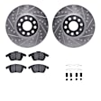 WGWH1-74082 Front Brake Disc and Pad Kit, Silver zinc-plated, Cross-drilled and Slotted, 325 mm, Ceramic, R1 eLINE Silver Rotors with Ceramic Pads Series