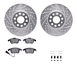 WGWH1-74088 Front Brake Disc and Pad Kit, Silver zinc-plated, Cross-drilled and Slotted, 325 mm, Ceramic, R1 eLINE Silver Rotors with Ceramic Pads Series