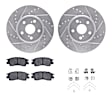 WGWH1-76082 Front Brake Disc and Pad Kit, Silver zinc-plated, Cross-drilled and Slotted, 279 mm, Ceramic, R1 eLINE Silver Rotors with Ceramic Pads Series