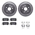 WGWH1-76150 Rear Brake Disc and Pad Kit, Silver zinc-plated, Cross-drilled and Slotted, 297 mm, Ceramic, R1 eLINE Silver Rotors with Ceramic Pads Series