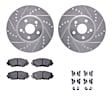 WGWH1-76157 Front Brake Disc and Pad Kit, Silver zinc-plated, Cross-drilled and Slotted, 274 mm, Ceramic, R1 eLINE Silver Rotors with Ceramic Pads Series