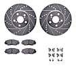 WGWH1-76157 Front Brake Disc and Pad Kit, Silver zinc-plated, Cross-drilled and Slotted, 274 mm, Ceramic, R1 eLINE Silver Rotors with Ceramic Pads Series