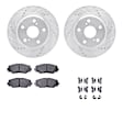 WGWH1-76158 Front Brake Disc and Pad Kit, Silver zinc-plated, Cross-drilled and Slotted, 274 mm, Ceramic, R1 eLINE Silver Rotors with Ceramic Pads Series
