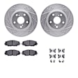 WGWH1-76159 Front Brake Disc and Pad Kit, Silver zinc-plated, Cross-drilled and Slotted, 310 mm, Ceramic, R1 eLINE Silver Rotors with Ceramic Pads Series