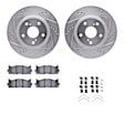 WGWH1-76160 Front Brake Disc and Pad Kit, Silver zinc-plated, Cross-drilled and Slotted, 310 mm, Ceramic, R1 eLINE Silver Rotors with Ceramic Pads Series