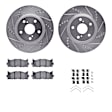 WGWH1-76160 Front Brake Disc and Pad Kit, Silver zinc-plated, Cross-drilled and Slotted, 310 mm, Ceramic, R1 eLINE Silver Rotors with Ceramic Pads Series