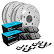 WGWH2-03045 Front and Rear Brake Disc and Pad Kit, Front - 305 mm, Rear - 267 mm