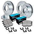 WGWH2-48012 Front and Rear Brake Disc and Pad Kit, Silver zinc-plated, Cross-drilled and Slotted, 356 mm, Ceramic, R1 eLINE Silver Rotors with Ceramic Pads Series