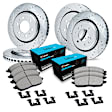 WGWH2-54122 Front and Rear Brake Disc and Pad Kit, Silver zinc-plated, Cross-drilled and Slotted, 356 mm, Ceramic, R1 eLINE Silver Rotors with Ceramic Pads Series