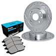 WGWN1-14003 Front Brake Disc and Pad Kit, Silver zinc-plated, Cross-drilled and Slotted, 274 mm, Ceramic, R1 eLINE Silver Rotors with Ceramic Pads Series