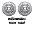 WGWN1-40003 Front Brake Disc and Pad Kit, Silver zinc-plated, Cross-drilled and Slotted, 356 mm, Ceramic, R1 eLINE Silver Rotors with Ceramic Pads Series