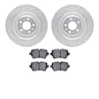WGWN1-73007 Rear Brake Disc and Pad Kit, Silver zinc-plated, Cross-drilled and Slotted, 356 mm, Ceramic, R1 eLINE Silver Rotors with Ceramic Pads Series