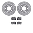 WGWN1-74007 Rear Brake Disc and Pad Kit, Silver zinc-plated, Cross-drilled and Slotted, 267 mm, Ceramic, R1 eLINE Silver Rotors with Ceramic Pads Series