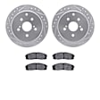 WGWN1-76007 Rear Brake Disc and Pad Kit, Silver zinc-plated, Cross-drilled and Slotted, 305 mm, Ceramic, R1 eLINE Silver Rotors with Ceramic Pads Series