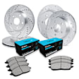 WGWN2-74010 Front and Rear Brake Disc and Pad Kit, Silver zinc-plated, Cross-drilled and Slotted, Front - 325 mm, Rear - 272 mm, Ceramic, R1 eLINE Silver Rotors with Ceramic Pads Series