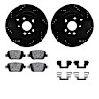 WHTH1-11016 Rear Brake Disc and Pad Kit, Black, Cross-drilled and Slotted, 302 mm, Ceramic, R1 eLINE Black Rotors with European Ceramic Pads Series