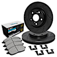 WHTH1-11029 Rear Brake Disc and Pad Kit, Cross-drilled and Slotted Ceramic R1 eLINE Black Rotors with European Ceramic Pads Series