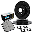 WHTH1-31013 Rear Brake Disc and Pad Kit, Black, Cross-drilled and Slotted, 284 mm, Ceramic, R1 eLINE Black Rotors with European Ceramic Pads Series