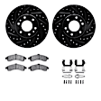 WHTH1-48003 Front Brake Disc and Pad Kit, Black, Cross-drilled and Slotted, 340 mm, Ceramic, R1 eLINE Black Rotors with European Ceramic Pads Series