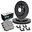 WHTH1-48003 Front Brake Disc and Pad Kit, Black, Cross-drilled and Slotted, 340 mm, Ceramic, R1 eLINE Black Rotors with European Ceramic Pads Series