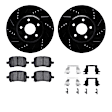 WHTH1-53000 Front Brake Disc and Pad Kit, Black, Cross-drilled and Slotted, 305 mm, Ceramic, R1 eLINE Black Rotors with European Ceramic Pads Series