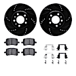 WHTH1-53001 Front Brake Disc and Pad Kit, Black, Cross-drilled and Slotted, 297 mm, Ceramic, R1 eLINE Black Rotors with European Ceramic Pads Series