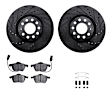 WHTH1-73041 Front Brake Disc and Pad Kit, Black, Cross-drilled and Slotted, 330 mm, Ceramic, R1 eLINE Black Rotors with European Ceramic Pads Series