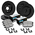WHTH2-67005 Front and Rear Brake Disc and Pad Kit, Black, Cross-drilled and Slotted, Front - 335 mm, Rear - 330 mm, Ceramic, R1 eLINE Black Rotors with European Ceramic Pads Series