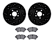 WHTN1-73056 Rear Brake Disc and Pad Kit, Black, Cross-drilled and Slotted, 330 mm, Ceramic, R1 eLINE Black Rotors with European Ceramic Pads Series