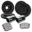 WHTN2-63016 Front and Rear Brake Disc and Pad Kit, Black, Cross-drilled and Slotted, Front - 343 mm, Rear - 305 mm, Ceramic, R1 eLINE Black Rotors with European Ceramic Pads Series