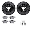WHUH1-27045 Front Brake Disc and Pad Kit, Black, Cross-drilled and Slotted, 335 mm, OE Replacement, R1 eLINE Black Rotors with Optimum OEp Pads Series