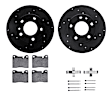 WHUH1-31011 Front Brake Disc and Pad Kit, Black, Cross-drilled and Slotted, 279 mm, OE Replacement, R1 eLINE Black Rotors with Optimum OEp Pads Series