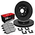 WHUH1-59068 Front Brake Disc and Pad Kit, Cross-drilled and Slotted OE Replacement FWD R1 eLINE Black Rotors with Optimum OEp Pads Series