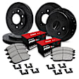 WHUH2-54033 Front and Rear Brake Disc and Pad Kit, Black, Cross-drilled and Slotted, Front - 305 mm, Rear - 356 mm, OE Replacement, 4WD, R1 eLINE Black Rotors with Optimum OEp Pads Series