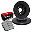 WHUN1-47005 Front Brake Disc and Pad Kit, Black, Cross-drilled and Slotted, 279 mm, OE Replacement, R1 eLINE Black Rotors with Optimum OEp Pads Series