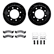 WHVH1-40006 Front Brake Disc and Pad Kit, Black, Cross-drilled and Slotted, 348 mm, R1 eLINE Black Rotors with Performance Off-Road/Tow Pads Series