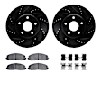 WHVH1-40022 Front Brake Disc and Pad Kit, Black, Cross-drilled and Slotted, 330 mm, R1 eLINE Black Rotors with Performance Off-Road/Tow Pads Series