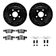 WHVH1-42007 Rear Brake Disc and Pad Kit, Black, Cross-drilled and Slotted, 330 mm, R1 eLINE Black Rotors with Performance Off-Road/Tow Pads Series