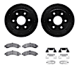 WHVH1-48028 Rear Brake Disc and Pad Kit, Black, Cross-drilled and Slotted, 356 mm, R1 eLINE Black Rotors with Performance Off-Road/Tow Pads Series