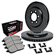 WHVH1-48028 Rear Brake Disc and Pad Kit, Black, Cross-drilled and Slotted, 356 mm, R1 eLINE Black Rotors with Performance Off-Road/Tow Pads Series