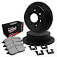 WHVH1-54037 Rear Brake Disc and Pad Kit, Black, Cross-drilled and Slotted, 356 mm, R1 eLINE Black Rotors with Performance Off-Road/Tow Pads Series