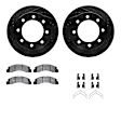 WHVH1-54043 Front Brake Disc and Pad Kit, Black, Cross-drilled and Slotted, 356 mm, 4WD, R1 eLINE Black Rotors with Performance Off-Road/Tow Pads Series