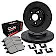 WHVH1-54060 Front Brake Disc and Pad Kit, Black, Cross-drilled and Slotted, 318 mm, RWD, R1 eLINE Black Rotors with Performance Off-Road/Tow Pads Series