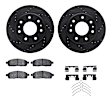WHVH1-54095 Front Brake Disc and Pad Kit, Black, Cross-drilled and Slotted, 330 mm, R1 eLINE Black Rotors with Performance Off-Road/Tow Pads Series