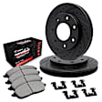 WHVH1-54095 Front Brake Disc and Pad Kit, Black, Cross-drilled and Slotted, 330 mm, R1 eLINE Black Rotors with Performance Off-Road/Tow Pads Series