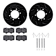 WHVH1-76017 Front Brake Disc and Pad Kit, Black, Cross-drilled and Slotted, 343 mm, R1 eLINE Black Rotors with Performance Off-Road/Tow Pads Series